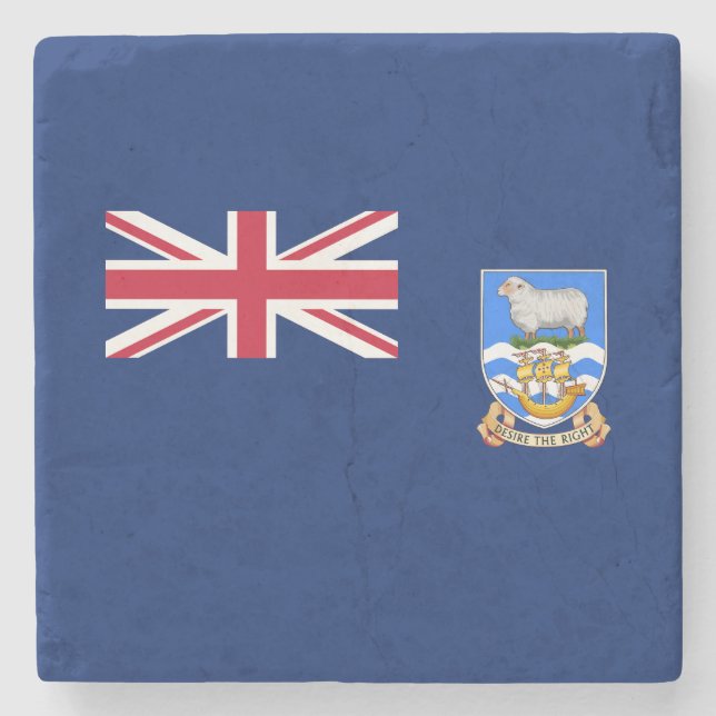 Falkland Islands Flag Stone Coaster (Front)