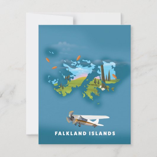 Falkland islands illustrated map (Front)