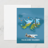 Falkland islands illustrated map (Front/Back)