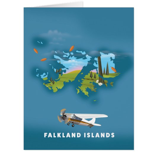 Falkland islands illustrated map cards (Front)