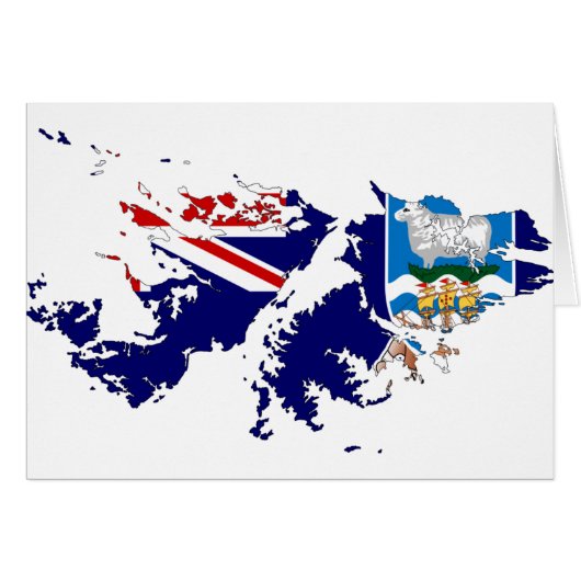 Falkland Islands (Malvinas) Flag Map FK Cards (Front Horizontal)