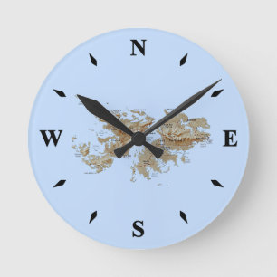 Falkland Islands Map Clock