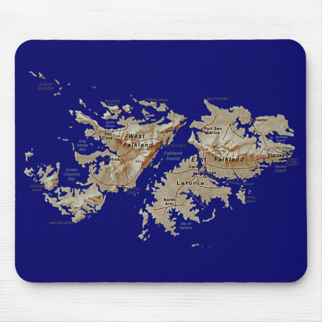 Falkland Islands Map Mousepad (Front)