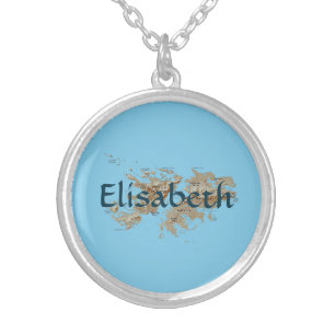 Falkland Islands Map + Name Necklace