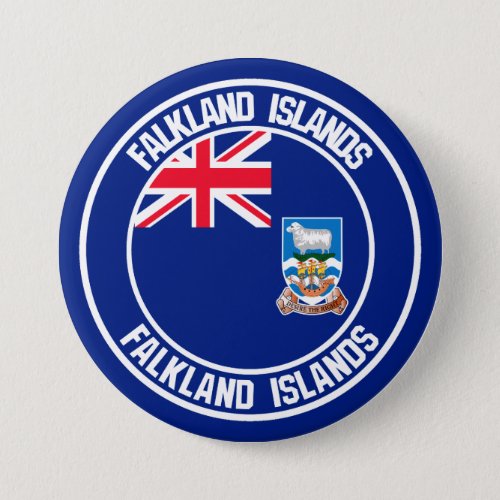 Falkland Islands Round Emblem Button