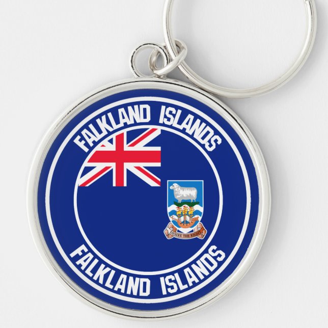 Falkland Islands Round Emblem Keychain (Front)