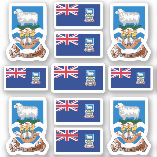 Falklander state symbols / coat of arms and flag s sticker (Front)