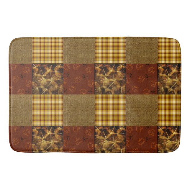 Fall 4 corners 2 Design, Warm Tones Bath Mat (Front)