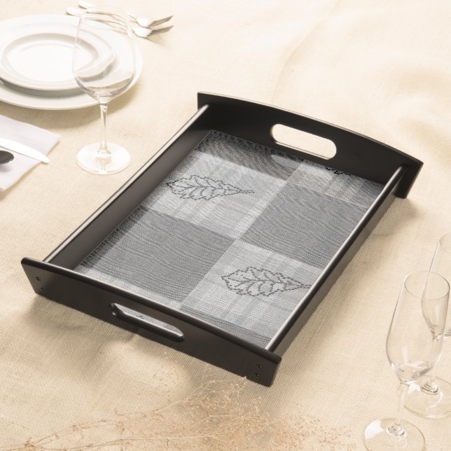 Fall 4 corners Gray Tones Serving Tray (Front)