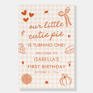 Fall A Little Cutie Pie 1st Birthday Welcome Sign