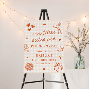 Fall A Little Cutie Pie 1st Birthday Welcome Sign
