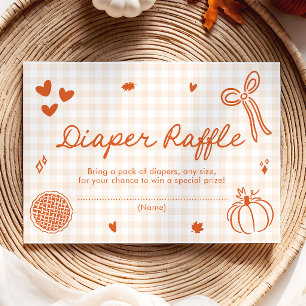 Fall A Little Cutie Pie Baby Shower Diaper Raffle Enclosure Card