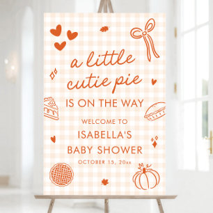 Fall A Little Cutie Pie Baby Shower Welcome Sign