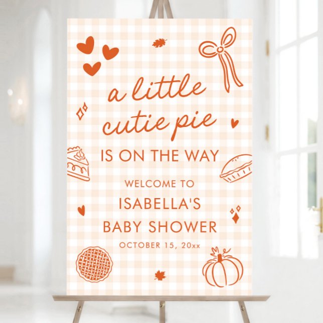 Fall A Little Cutie Pie Baby Shower Welcome Sign (Fall A Little Cutie Pie Baby Shower Welcome Sign)