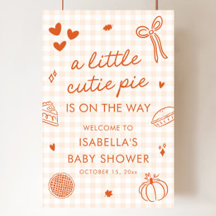 Fall A Little Cutie Pie Baby Shower Welcome Sign