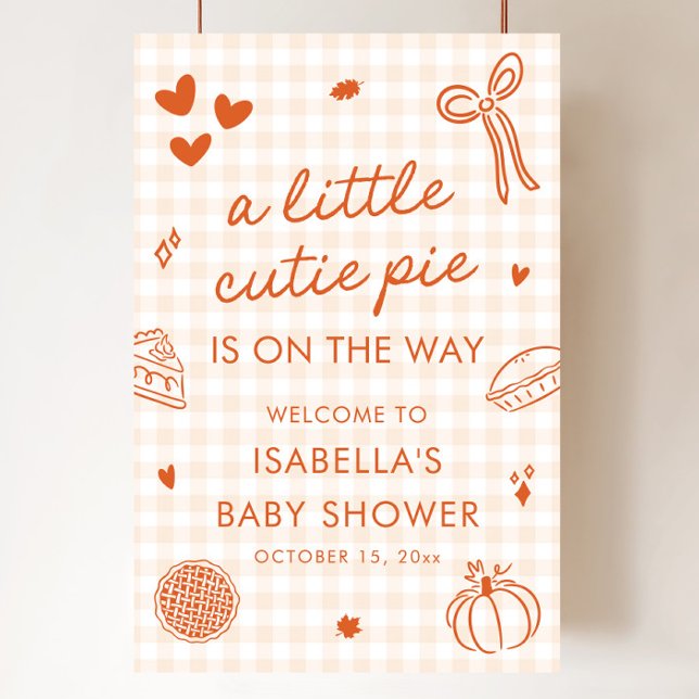 Fall A Little Cutie Pie Baby Shower Welcome Sign (Creator Uploaded)