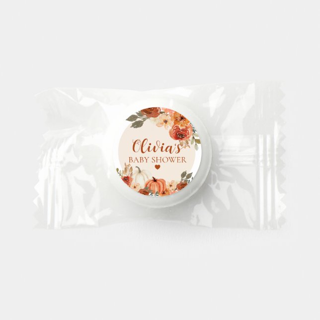 Fall A Little Pumpkin Autumn Baby Shower Favors (Front)