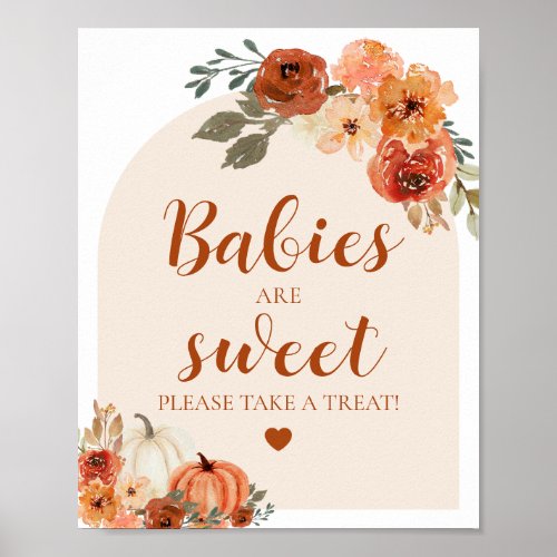 Fall A Little Pumpkin Babies Are Sweet Baby Shower Poster