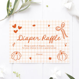 Fall A Little Pumpkin Baby Shower Diaper Raffle Enclosure Card