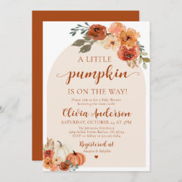 Fall A Little Pumpkin Baby Shower Invitation