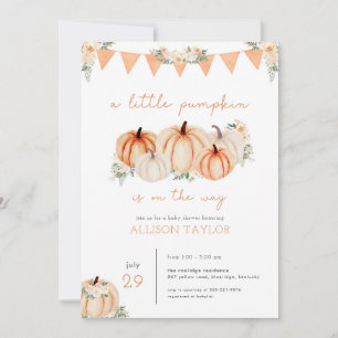 Fall A Little Pumpkin Baby Shower Invite