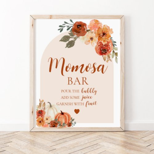 Fall A Little Pumpkin Baby Shower Momosa Bar Sign