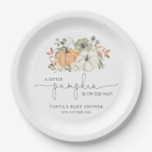 Fall A Little Pumpkin Baby Shower Paper Plates