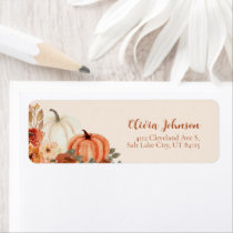 Fall A Little Pumpkin Baby Shower Return Address Label