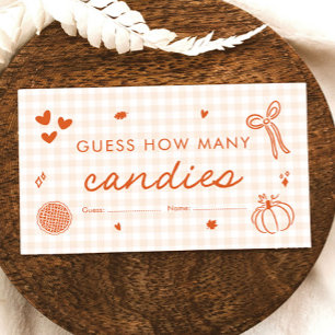 Fall A Little Pumpkin Guess How Many Candies Game Enclosure Card