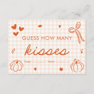 Fall A Little Pumpkin Guess How Many Kisses Game Enclosure Card