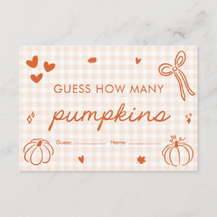 Fall A Little Pumpkin Guess How Many Pumpkins Game Enclosure Card