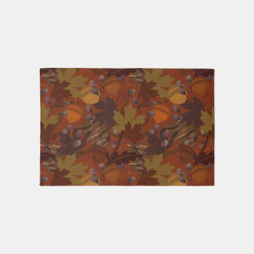 Fall Acorns and Leaves You Customize Beautiful  Outdoor Rug