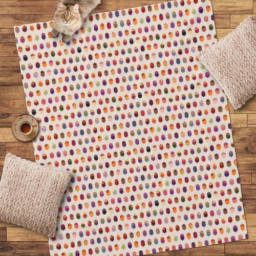 Fall Acorns Pattern Fleece Blanket