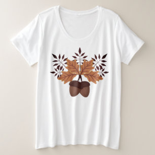 Fall Acorns Women's White Plus Size T-Shirt