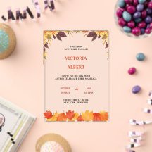 FALL  ACRYLIC WEDDING INVITATION