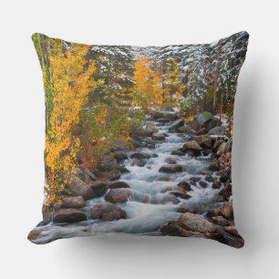 Fall along Bishop creek, California Throw Pillow