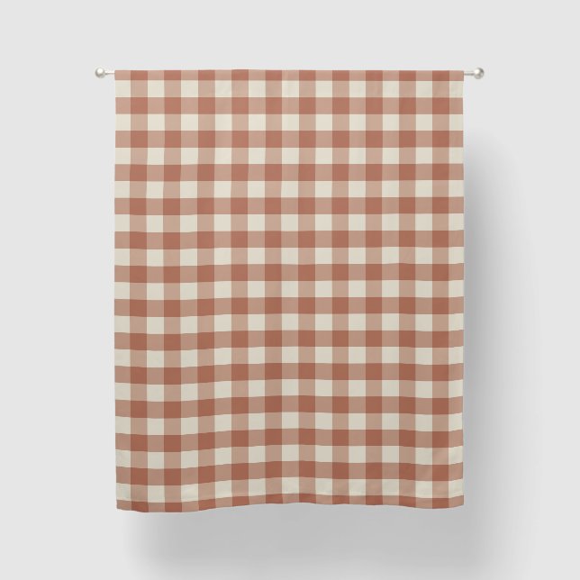 Fall Amaro on Panna Cotta Gingham - plaid pattern. Blackout Curtains (Front)