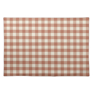 Fall Amaro on Panna Cotta Gingham - plaid pattern. Cloth Placemat