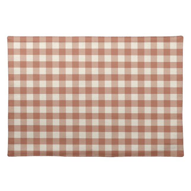 Fall Amaro on Panna Cotta Gingham - plaid pattern. Cloth Placemat (Front)
