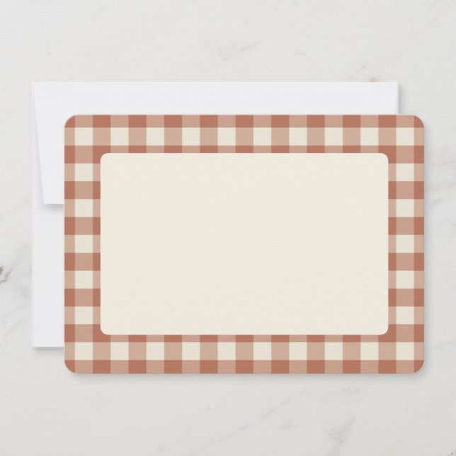 Fall Amaro on Panna Cotta Gingham - plaid pattern. Thank You Card (Front)