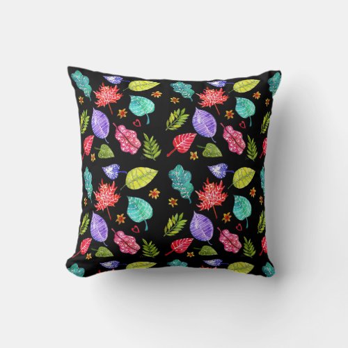 Fall and Autumn Colorful Leaf Foliage Throw Pillow