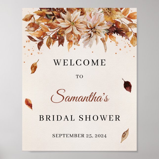 Fall and Autumn Flowers Marigold Boho welcome sign (Front)