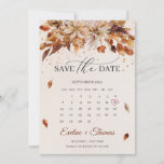 Fall and Autumn Flowers Marigold Calendar Boho Save The Date<br><div class="desc">Fall and Autumn Flowers Marigold Calendar Boho Save the Date card,  Contact me for matching items or for customization,  Blush Roses ©</div>