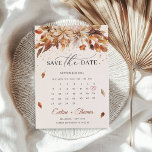 Fall and Autumn Flowers Marigold Calendar Boho Save The Date<br><div class="desc">Fall and Autumn Flowers Marigold Calendar Boho Save the Date card,  Contact me for matching items or for customization,  Blush Roses ©</div>