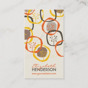 Fall And Autumn Organic Tree Rings Simple Nature Business Card by fat_fa_tin at Zazzle