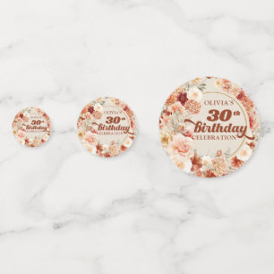 Fall and autumn terracotta flowers 30th birthday confetti