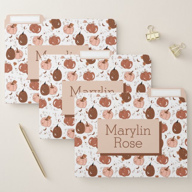 FALL AND AUTUNM PUMPKIN VIBES CUSTOMIZABLE FILE FOLDER (Set)
