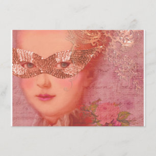 Fall and Winter Ball Masquerade Marie Antoinette Invitation