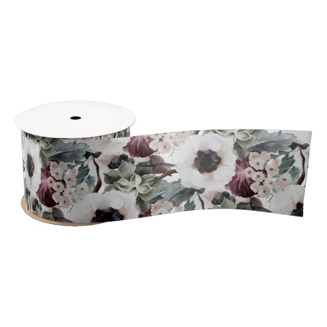 Fall and Winter Floral Ribbon  (Spool)