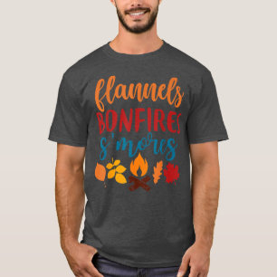 Fall Apparel, Flannels Bonfires Smores, Autumn T-Shirt